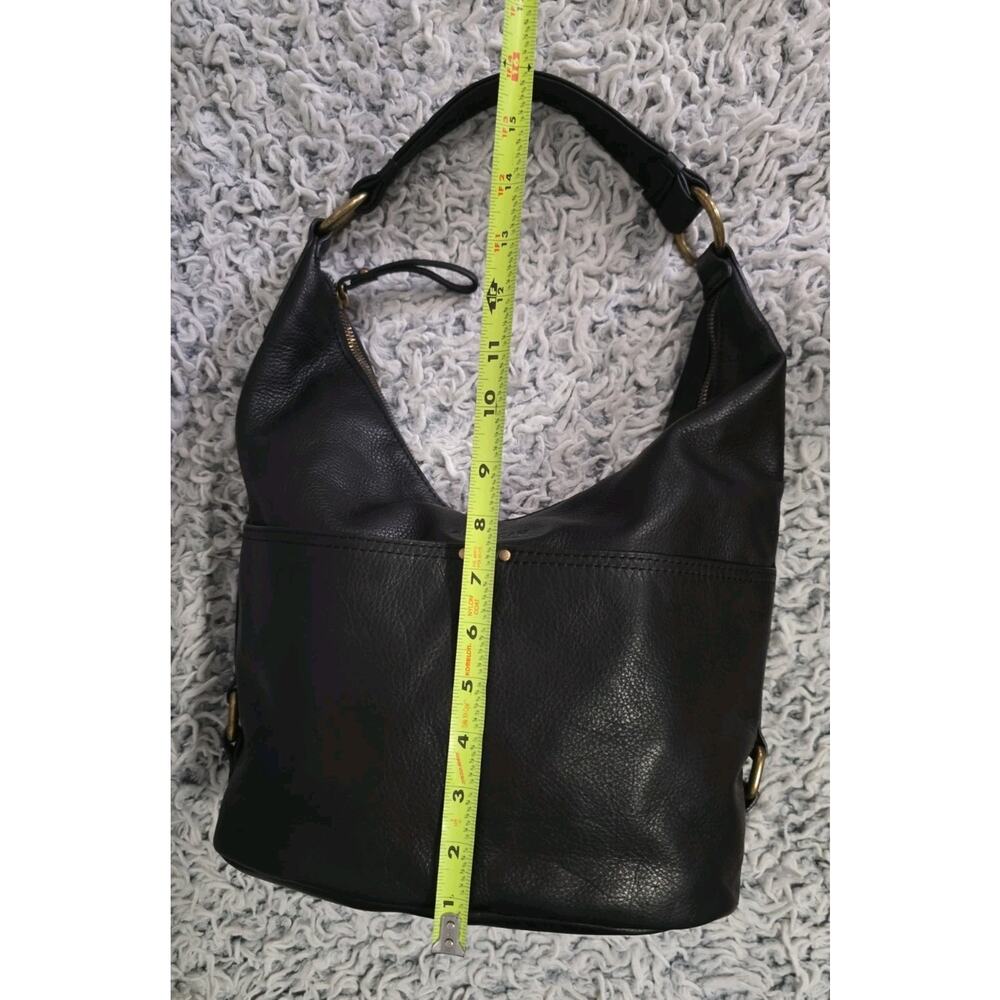 AMERICAN LEATHER CO Women Black Leather Hobo Shoulder Bag Slouchy Boho Casual - Picture 16 of 16